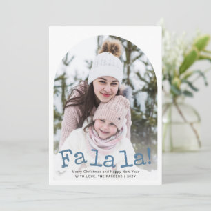 Modern Fa La La Christmas Photo Holiday Card