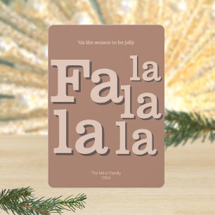 Modern Fa La Mocha Simple Typography Chic Holiday Card