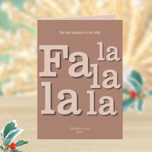 Modern Fa La Mocha Simple Typography Trendy Holiday Card