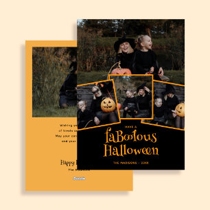 Modern Faboolous Halloween Photo Collage Holiday Card