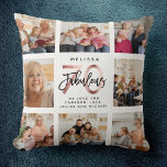 Modern Fabulous 70th Birthday Photos Rose Gold Cushion<br><div class="desc">A beautiful,  modern gift for a 70th birthday gift: A trendy Instagram photo collage pillow with your personal message and name around a minimalist chic FABULOUS 70 rose gold script calligraphy design for that special keepsake packed with years of memories. This is the white and rose gold version.</div>