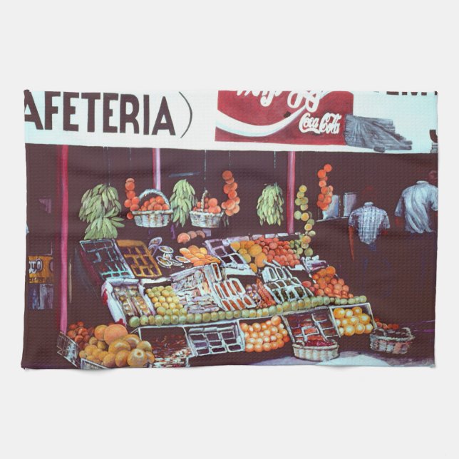 Modern Face on a Timeless Commerce Tea Towel (Horizontal)