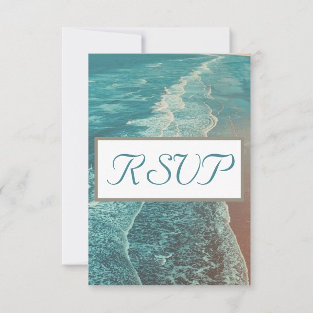 Modern Fade Tropical Sunset Wedding RSVP (Front)
