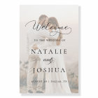 Modern Faded Photo Casual Wedding Welcome Sign