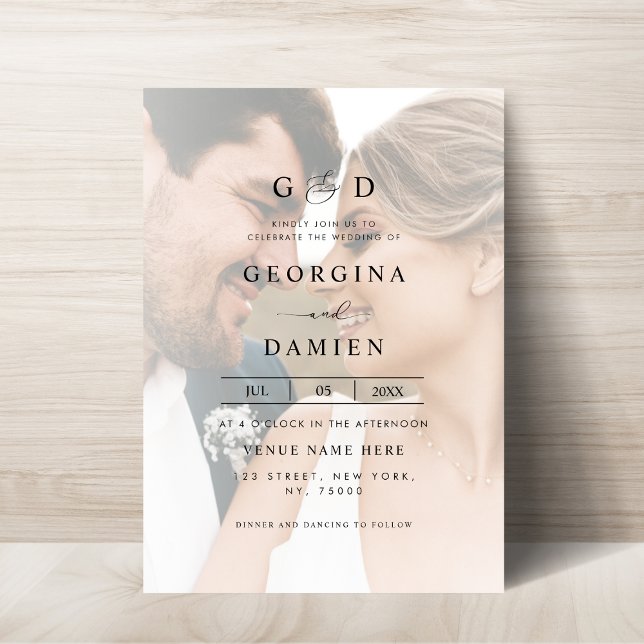 Modern Fading Photo Ampersand All in One Wedding Invitation (Creator Uploaded)