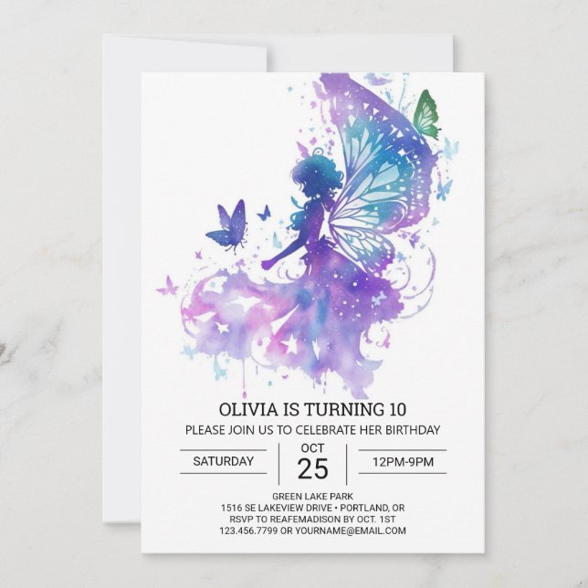 Modern Fairycore Birthday Invitation (Front)