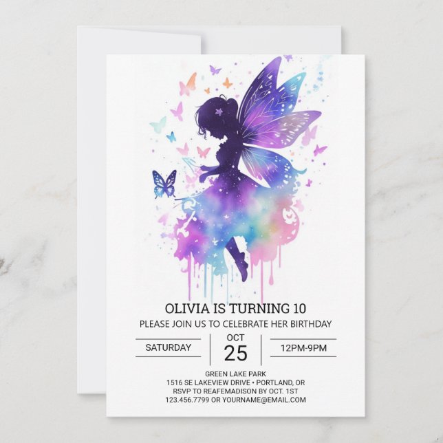 Modern Fairycore Birthday Magic Invitation (Front)