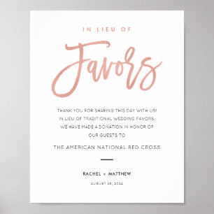 Modern Fairytale Rose Gold In Lieu Of Favours Sign