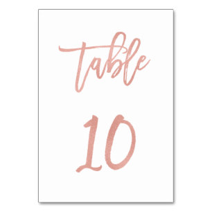 Modern Fairytale Rose Gold Wedding Table Number 10