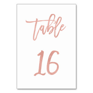 Modern Fairytale Rose Gold Wedding Table Number 16