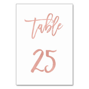 Modern Fairytale Rose Gold Wedding Table Number 25