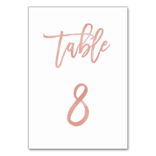 Modern Fairytale Rose Gold Wedding Table Number 8