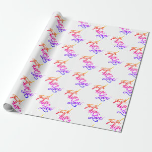 Modern Faith Hope Love Christian Wrapping Paper