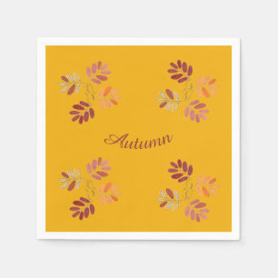 Modern Fall Colours Autumn Leaves Paper Dinner Nap Napkin