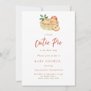 Modern Fall Cutie Pie QR Code Baby Shower Invitation