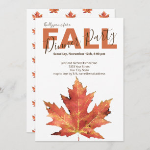 Modern Fall Dinner Party Invitation