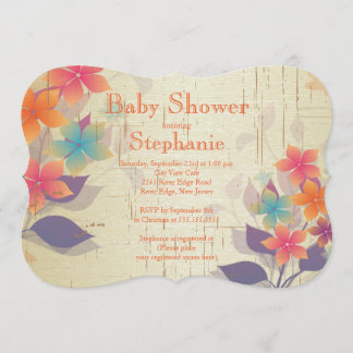 Modern Fall Floral Baby Shower Invitation