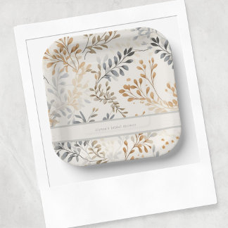 Modern Fall Foliage Paper Plate