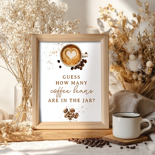 Modern Fall How many Coffee Beans Baby Shower Poster (Modern Fall How many Coffee Beans Baby Shower Poster)