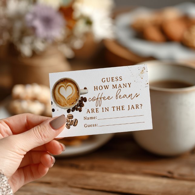 Modern Fall How many coffee beans cosy Baby Shower Enclosure Card (Modern Fall How many coffee beans cozy Baby Shower Enclosure Card)