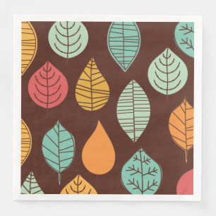 Modern Fall Leaf Pattern Napkin
