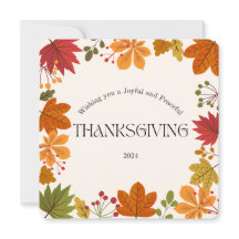 Modern Fall Leaves Happy Thanksgiving Card