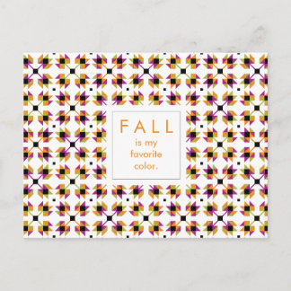Modern Fall Leaves Quilt Pattern Postcard