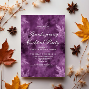 Modern Fall Leaves Thanksgiving Dinner Party Invitation