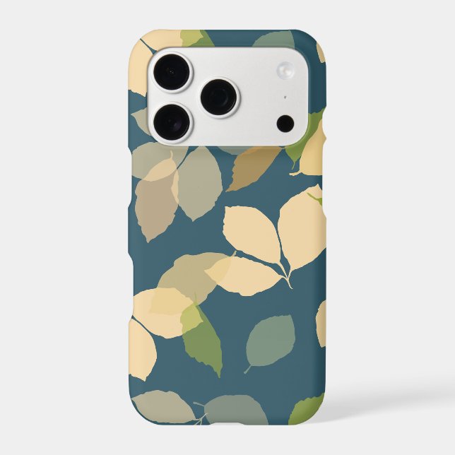 Modern Fall Leaves with Teal Background (Back)