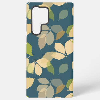 Modern Fall Leaves with Teal Background Samsung Galaxy Case