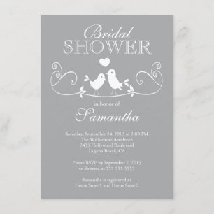 Modern Fall  Love Birds Bridal Shower Invitation