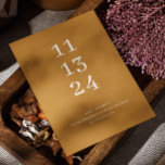 Modern fall mustard yellow minimalist wedding save the date<br><div class="desc">Elegant simple modern minimalist wedding Save the Date in shades of mustard yellow,  sandy orange and ochre colours. suitable for fall / autumn wedding theme. Please contact me if you need additional items.</div>