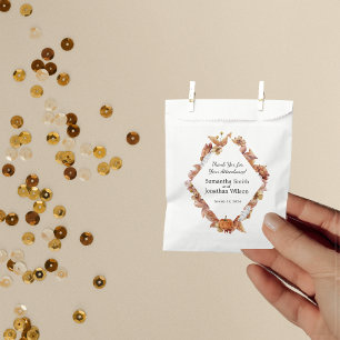 Modern Fall Orange BOHO Wedding  Favour Bag