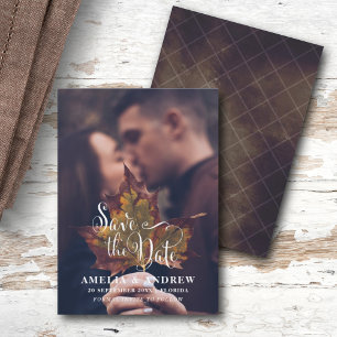 Modern Fall Photo Save the Date Wedding