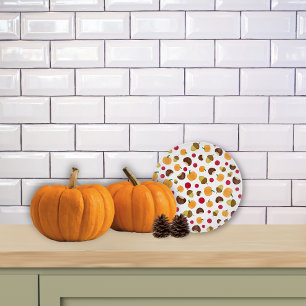 Modern Fall Pumpkin Berries Acorns Cutting Board