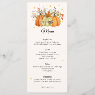 Modern Fall Pumpkins Thanksgiving Menu