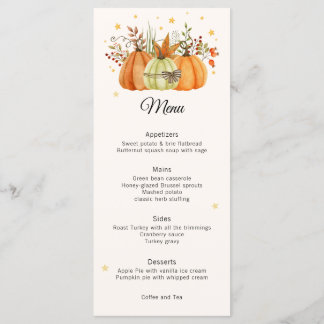 Modern Fall Pumpkins Thanksgiving Menu