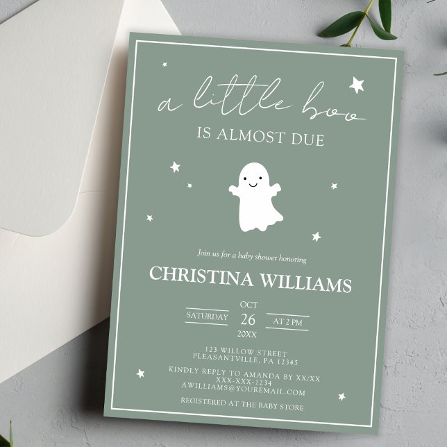 Modern Fall Sage Green Gender Neutral Baby Shower Invitation (Creator Uploaded)