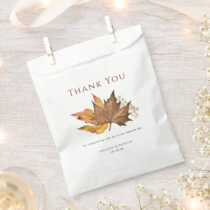 Modern Fall Simple Autumn leaves Garden wedding Favour Bag