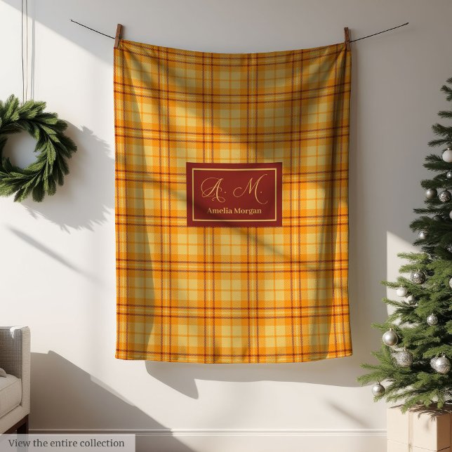 Modern Fall Tartan Plaid Blanket Chic Custom Name (Modern Fall Tartan Plaid Blanket Chic Custom Name)