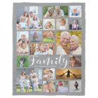 Modern FAMILY 19 Photo Collage Script Heart Grey