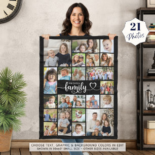 Modern Family 21 Photos Script Heart Name Custom Fleece Blanket