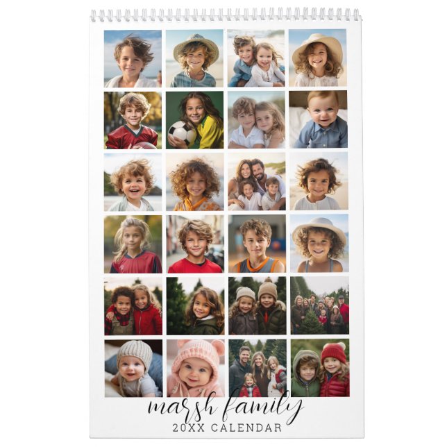 Modern Family 24 Photo - black white minimal Calendar (Cover)