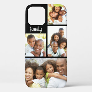 Modern Family 4 Photo Collage Trendy Black iPhone 12 Case
