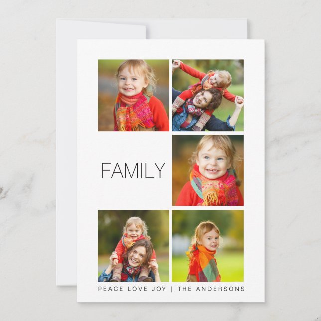 Modern Family 5 Photo Collage Holiday Photo (Front)