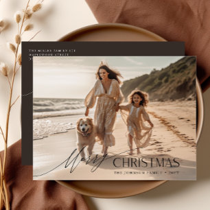 Modern Family Christmas Holiday Photo  Postcard