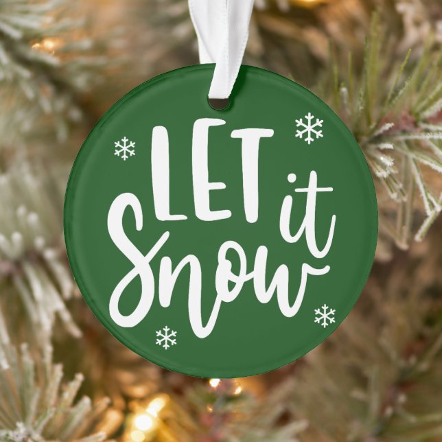 Modern Family Christmas Photo, Let it Snow Ornament (Tree)