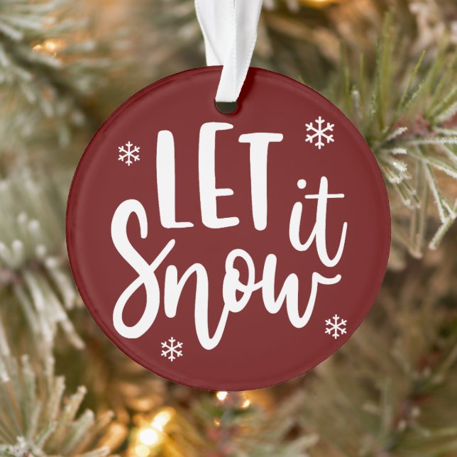 Modern Family Christmas Photo, Let it Snow Ornament (Tree)