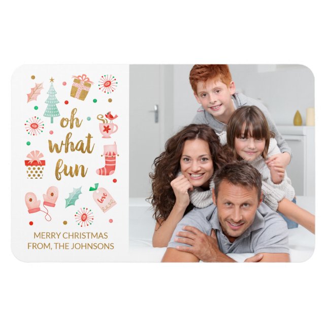 Modern Family Christmas Photo Magnet (Horizontal)