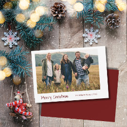 Modern Family Christmas Photo Simple  Holiday Card